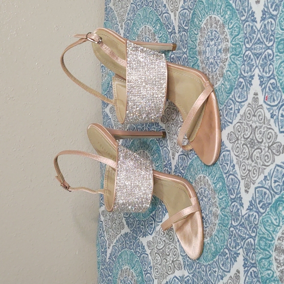 Pink/Blush Fashion Nova Sling-Back Jeweled Heels - Picture 3 of 5